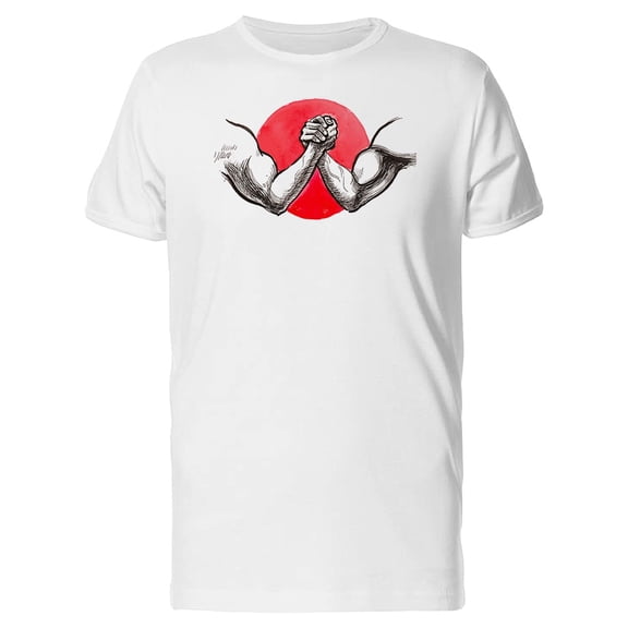Smartprints Mens Graphic Tee - Arm Wrestling Grunge Sketch - Regular Fit 100% Cotton