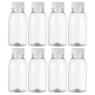  MIUKAA 20-Pack 8 oz Clear Glass Bottles with Airtight Caps,  Reusable 8 ounce Juicing Bottles with Black Lids, Drink Water Container Jars,  Dishwash Safe : Home & Kitchen