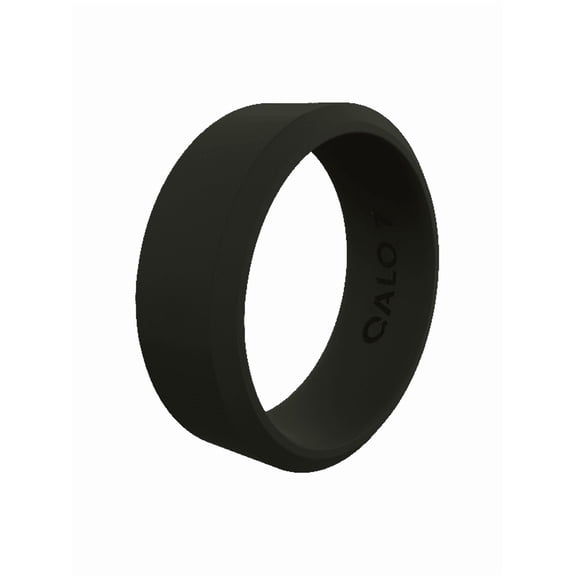 QALO Black Modern Q2X Ring – Durable Wedding Bands with Flexible Comfortable Fit – Skin-Friendly and Lightweight Design – Size 07