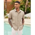 thumbnail image 2 of COOFANDY Men Dress Shirt Summer Evening Regular Fit Polyester Stretchy Button Down Shirts with Chest Pocket, 2 of 5