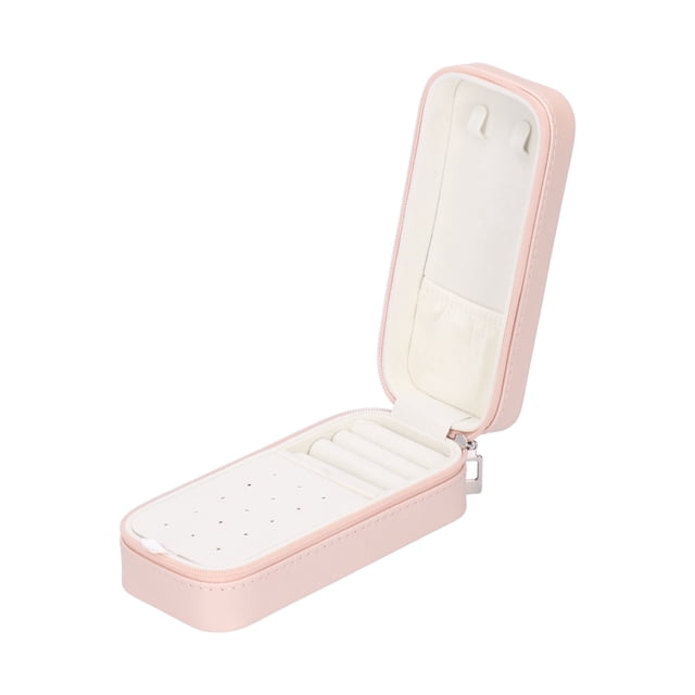 Joyero de viaje, organizador de joyas portátil, caja de almacenamiento de collares de PU, joyero de diseño aerodinámico