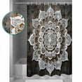 thumbnail image 3 of Small Stall Shower Curtain 36x78 Inch Narrow Half Size Farmhouse Flowers Bath Curtains Bathroom Decor Vintage Ethnic Floral Wooden Grain Waterproof Fabric Shower Curtain Set with Hooks 36 Inch, 3 of 6