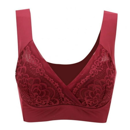 

Women Plus Size Lace Seamless Bras Push Up Sports Brassiere with Padded