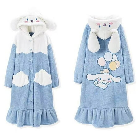 

CoCopeaunt Cute Kawaii Animal Cosplay Pajamas Dog Nightgown For Women Girls Anime Cartoon Thick Warm Flannel Robes Hooded Sleepwear Pyjamas