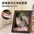 thumbnail image 3 of 4D Surround Cat Bed with Decorative Painting, Cozy Cat House for Living Room, 3 of 18