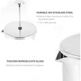 thumbnail image 6 of CrossCreek French Press Coffee & Milk Frother, 34oz (4 Cups) Heat Resistant Borosilicate Glass Coffee Press with 4 Filter Screens, Stainless Steel Plunger Durable Easy Clean 100% BPA Free, Stainless S, 6 of 7