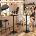thumbnail image 2 of Dkelincs 23.6" Modern Round Bar Table Bistro Pub Table Kitchen Dining Table with Metal Frame, Black, 2 of 7