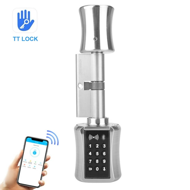 Smart Cylinder Lock With Ttlock App Keyless Electronic Door Lock Bt Digital Password Lock Code Theft Door Lock Core With Key Electric Lock Walmart Com Walmart Com