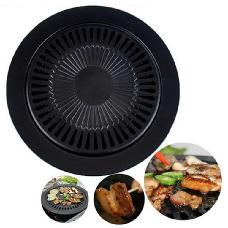 UPIT Wide Korean BBQ Grill Pan, Widen Nonstick Coating with Improved Grease  Draining Spout