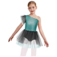 thumbnail image 3 of Raenseen Girls Mermaid Fish Scales Print Tutu Ballet Dance Performance Dress Mint Green 14, 3 of 7