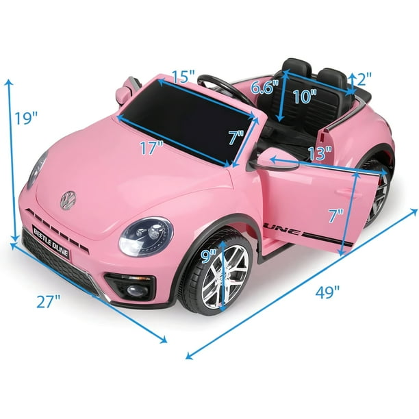 12V Volkswagen Beetle Kids Ride On Car Pink 