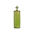 thumbnail image 2 of Tall Round Ceramic Jar with Fleur-de-lis Finial, Green, 2 of 2