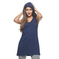 thumbnail image 3 of Expert Brand USA-Made Women's MoCA Cotton Blend Sleeveless Tunic Hoodie, Navy, Small, 3 of 8