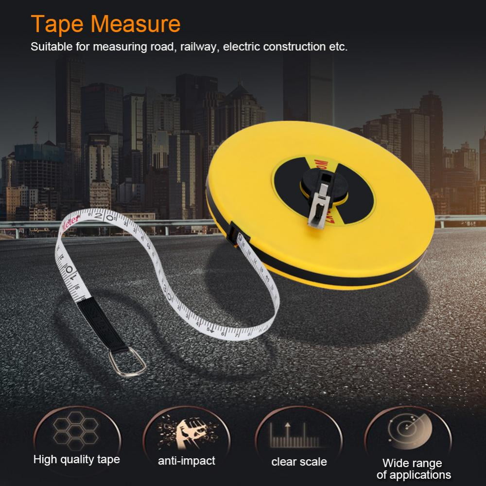 Garosa Tape Measure, 50m/164.04ft Fibreglass Measuring Ruler Long Tape Measure Tools