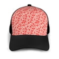 thumbnail image 3 of Naloa Red Pretty Flowers Adult adjustable Print Baseball Hat, Patchwork curved brim baseball capfor Men and Women, One Size, 3 of 5