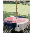 thumbnail image 3 of Outdoor Tablecloth with Umbrella Hole Zipper Navy Blue Pink Abstract Art Round Tablecloth 60" Waterproof Outside Table Cloth Modern Luxury Geometric Patio Table Cover Tablecloths for Picnic Party, 3 of 8