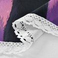 thumbnail image 3 of 60 Inch Round Tablecloth with White Lace Trim Fall Table Cover for Elegant Dining Decor Purple Sky and Black Cat, 3 of 8