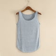 thumbnail image 2 of WREESH Womens Summer Loose Tank Tops Solid Color Scoop Neck Sleeveless Blouses Bottom Shirt Navy, 2 of 6
