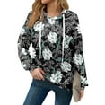 thumbnail image 3 of Hoodies For Women Oversized Winter Cute Sweatshirts Pullover Trendy Fall Clothes, Retro Geometric Print Lightweight Design without Pockets for Fall Winter Comfort,Dark Gray,S, 3 of 8