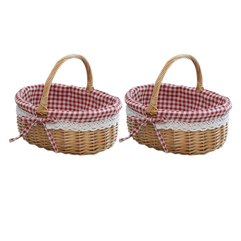 Wicker Basket Gift Baskets Empty Oval Willow Woven Picnic Basket with  Handle Wedding Basket Small