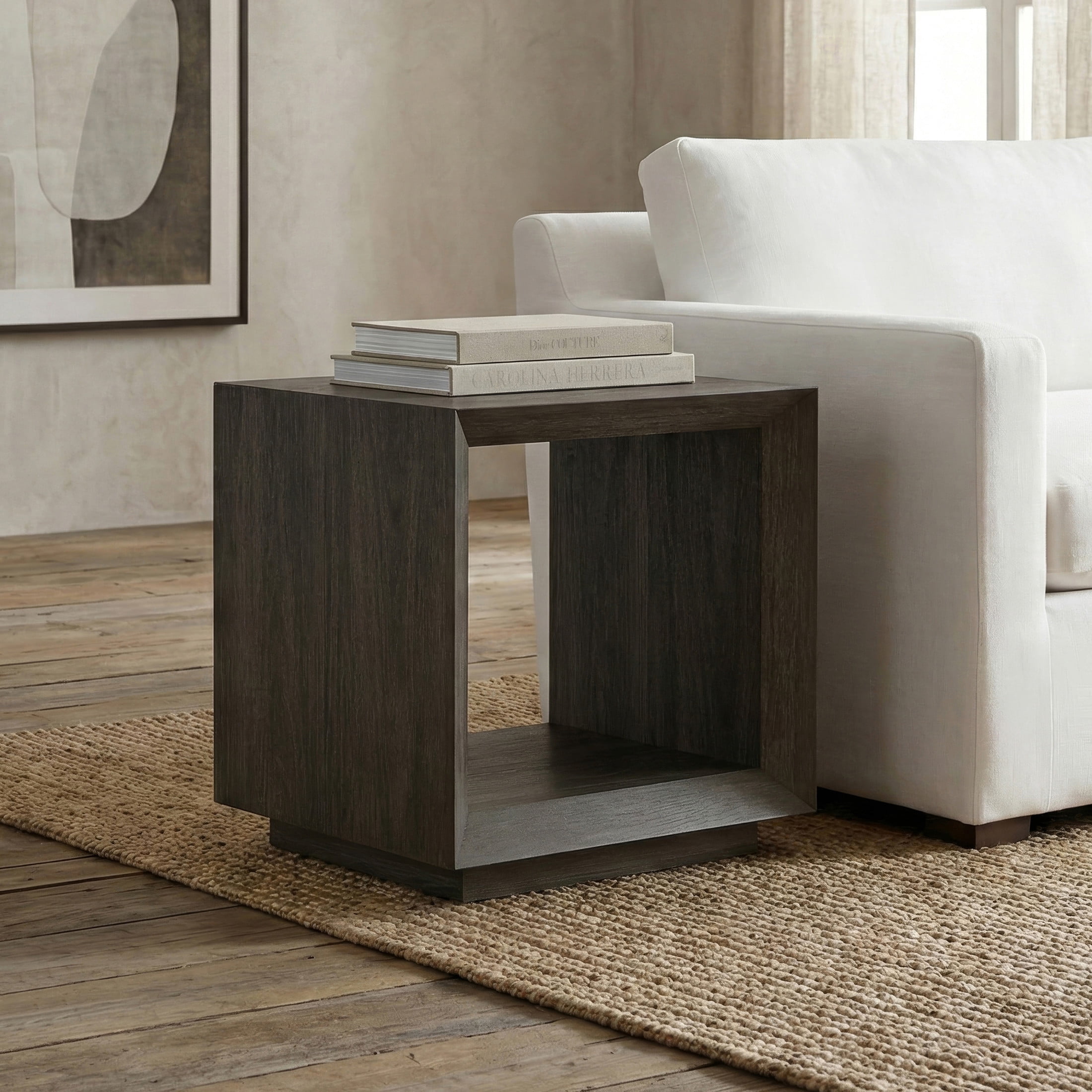 Evelyn&Zoe Modern/Contemporary 22" Wide Alder Brown Side Table