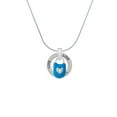 thumbnail image 2 of Delight Jewelry Hot Blue Enamel Lock with Clear Crystals Live Ring Charm Necklace, 18", 2 of 4