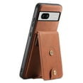 thumbnail image 3 of for Google Pixel 7a Back Case, PU Leather Detachable Card Slot Magnetic Closure Shockproof Kickstand Slim Fit Support Magnetic Car Mount Phone Cover for Google Pixel 7a, Brown, 3 of 11