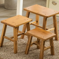 STOBOK Versatile Stools Indoor Use Bamboo 1Pcs Light Brown