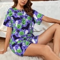 thumbnail image 4 of Fotbe Cute Halloween Conjunto de Pijama Estampado para Mujer, 2 Piezas, Ropa de Dormir con Camiseta de Manga Corta y Shorts Suaves-4X-Large, 4 of 6