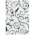 thumbnail image 3 of SAFAVIEH Florida Doug Floral Vines Geometric Shag Area Rug, Ivory/Black, 6' x 9' - Transitional Modern Design, Ivory & Black, Non-Shedding & Easy Cleaning, Ultra Plush Thick Pile, Ideal for Living Ro, 3 of 12