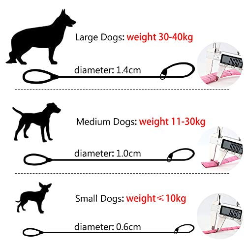 Grand Line Reflective Rope Slip Training Lead Pets Leash for Small Large and Extra Heavy Dogs and Cats Medium 5 Ft Long