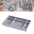 thumbnail image 4 of Jewelry Tray Drawer Organizer Necklace Bangles Brooch Storage Container Gray 6 Grids, 4 of 8