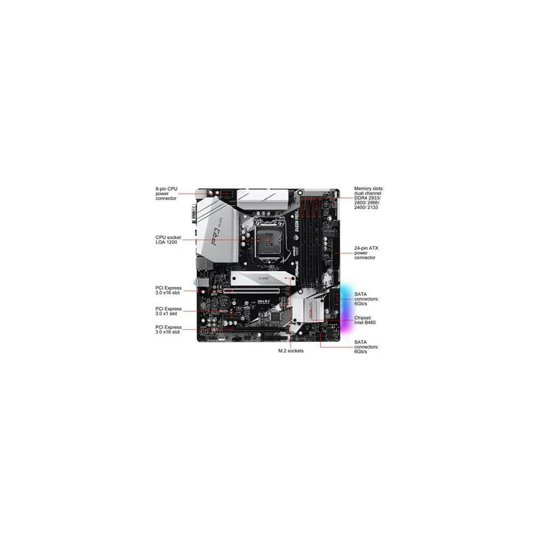 Asrock B460M Pro4 Lga 1200 Intel B460 Sata 6Gb/S Micro Atx Intel