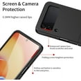 thumbnail image 4 of Compatible with Samsung Galaxy Z Flip 4 Case Cell Phone Finger Ring Kickstand Heat Dissipation Shockproof Protective Folding Smartphone Cover[Ultra Thin Slim] Flexible Soft Resistant Drop Shock-Black, 4 of 18
