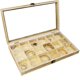 thumbnail image 4 of Caja de almacenamiento de exhibición de madera con tapa de vidrio templado para joyas y cuentas oso de fresa, 4 of 5