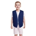 thumbnail image 2 of TOPTIE Kid Volunteer No-Button Child Vest Waistcoat Party Vests 5 Packs-Navy-S, 2 of 5