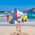 thumbnail image 2 of Yayeee Kids Hooded Towels Toddler Soft Absorbent Beach Bathing Wrap 50" x 23.5", Yelllow Simple Shapes, 2 of 5