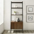 thumbnail image 3 of 72" Industrial Metal Frame 3-Shelves Ladder Bookcase in Dark Walnut, 3 of 4