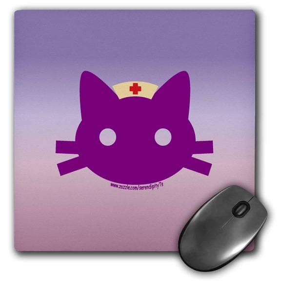 3dRose Nurse Kitty, Mouse Pad, 8 by 8 inches