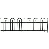 Sunnydaze Strasbourg 30.5" x 37.5" Black Steel Decorative Garden Fence Panels (2 Count)