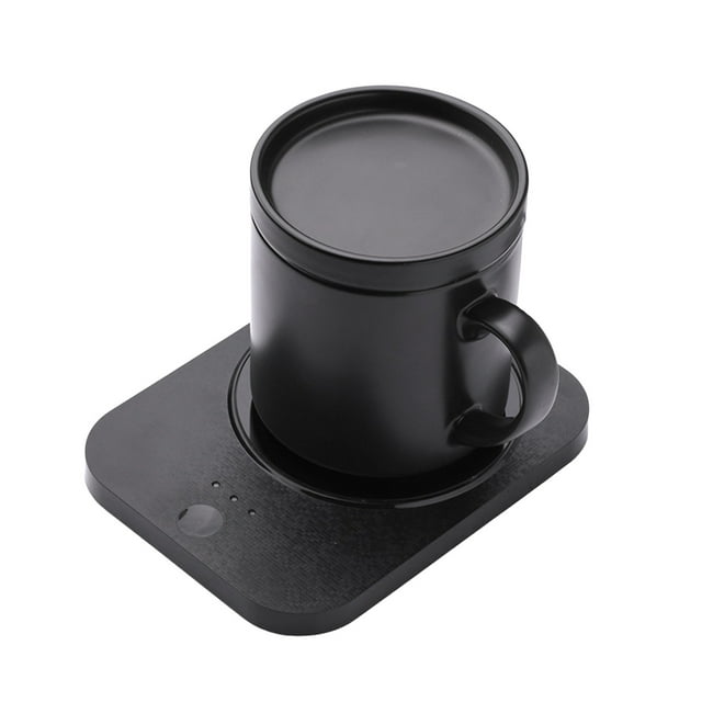 Glass&Bottle Coffee Mug Warmer & Self-Heating Mug Set with Wireless Smart Charging Lid 12oz Desktop Home for Coffee Lovers