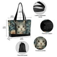 thumbnail image 2 of FORMRS Canvas Laptop Tote Bag for Women with 15.6" Computer Compartments Shoulder Handbag, Flowers Cat, 2 of 7