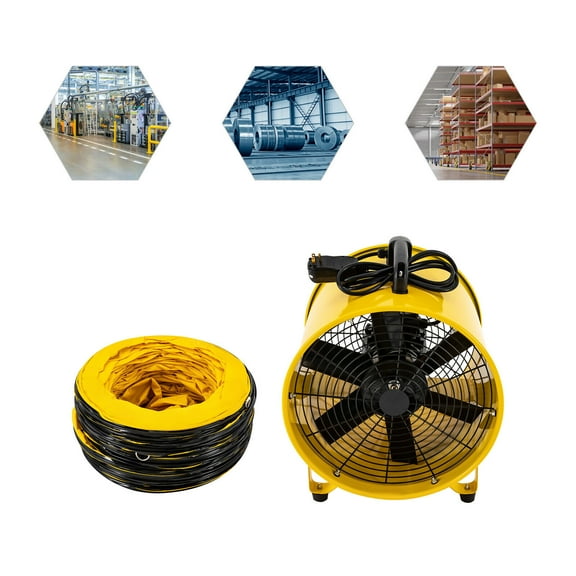 Utility Blower Fan, 16inches, CFM High Velocity Ventilator W/10m Duct Hose