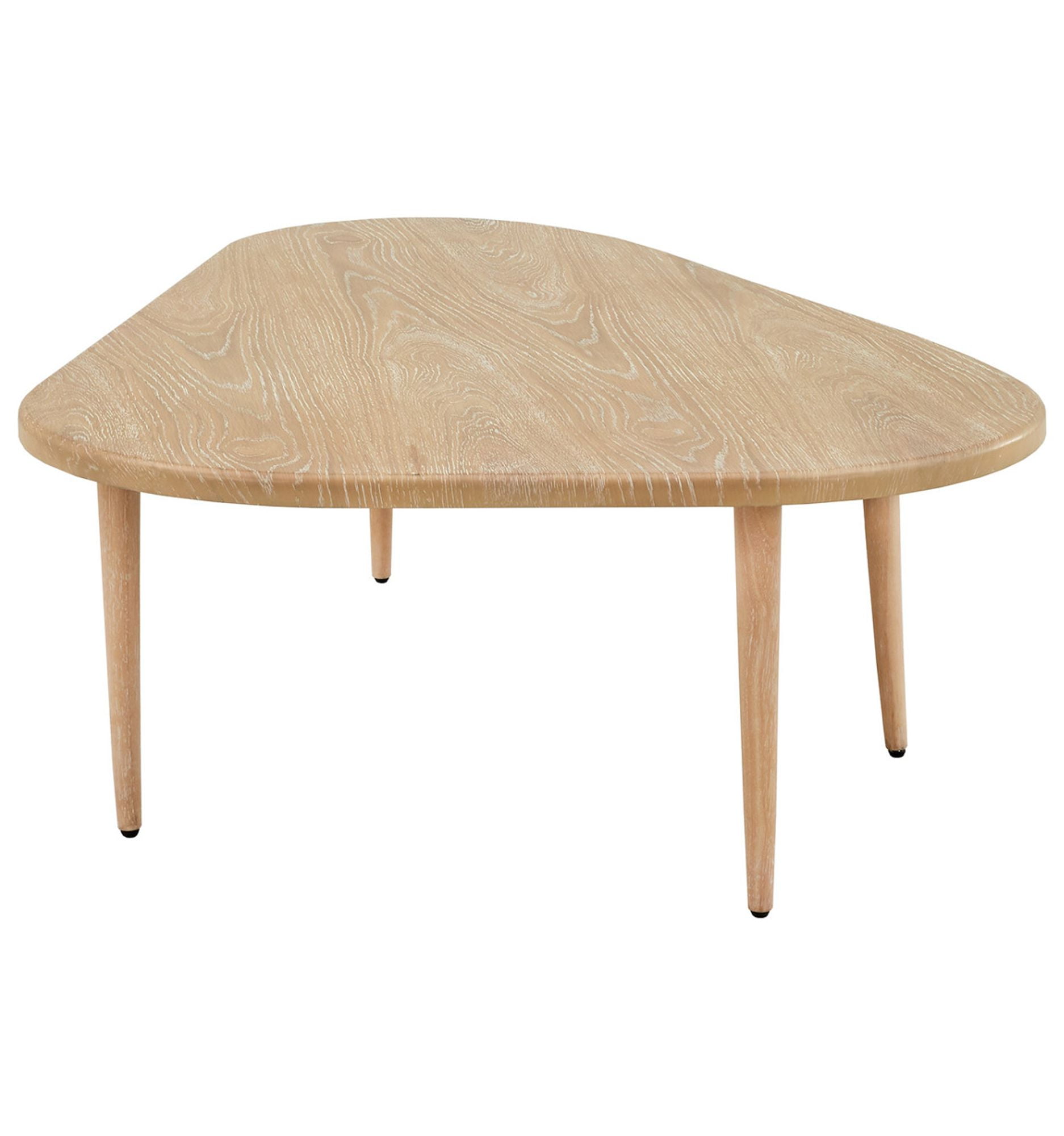 Weston Home Teardrop Nesting Coffee Tables with 3 Legs and Wood Finish