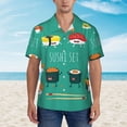 thumbnail image 4 of Bixox Men's Hawaiian Shirts Men's Cute Sushi Print Short-Sleeve Shirt-Medium, 4 of 8