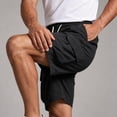 thumbnail image 7 of Ceisia Men's Quick Dry Cargo Shorts Elastic Waist Drawstring With Multi Pockets Casual Summer Beach Shorts Black XXXXL Gift, 7 of 7