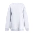 thumbnail image 5 of Women's Oversized V-Neck Sweatshirt, Soft Solid Color Pullover Top with Long Sleeves, Comfortable Loose Fit Casual Shirt, Breathable Everyday Wear for Fall Season and Leisure Activities White XL, 5 of 5