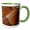 Green/White, variant on 3drose, Tail Feathers of Copper Pheasant, 11oz Two-tone Red Mug