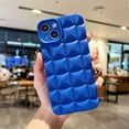 thumbnail image 2 of for iPhone Case Cute Slim Shockproof 3D Plaid Design Reinforced Soft TPU Silicone Screen Camera Protective Bumper for Women Girls (Blue,iPhone 14 Pro Max), 2 of 12