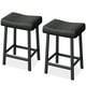 thumbnail image 5 of Taburetes de Bar Modernos de Cuero Sintético Gris - Juego de 4, Altura para Mostrador con Patas Blancas y Reposapiés, negro, 5 of 12